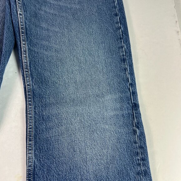 Zara Jeans Women's 31x33* High Rise Wide Leg Blue Faded Cotton Denim Tag 8 - Picture 3 of 16